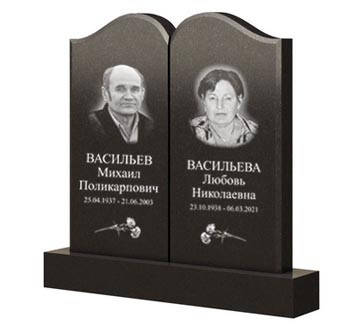 Пам'ятник подвійний із граніту вертикальний 3, фото 1