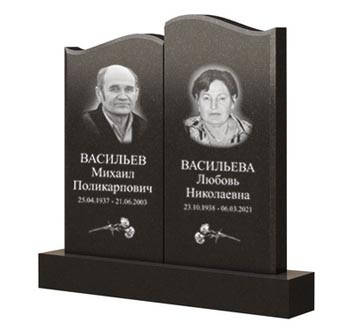 Пам'ятник подвійний із граніту на могилу вертикальний 4, фото 1