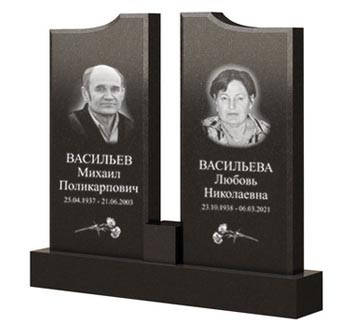 Пам'ятник подвійний із граніту на могилу вертикальний 6, фото 1