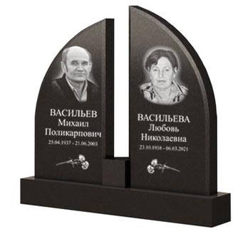 Пам'ятник подвійний із граніту на могилу вертикальний 9, фото 1