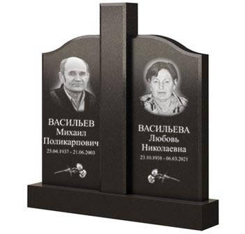 Пам'ятник подвійний із граніту на могилу вертикальний 12, фото 1
