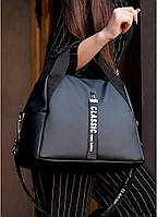 Жіноча стильна спортивна сумка чорна Wellberry, сумка для дівчат, сумка для залу