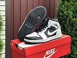 Жіночі кросівки Nike Air Jordan шкіряні повсякденні білі чорні, фото 5