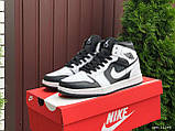 Жіночі кросівки Nike Air Jordan шкіряні повсякденні білі чорні, фото 3