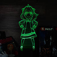 Акриловый 3D светильник-ночник Spy × Family Зеленый