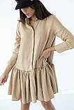 Сукня міді вільного фасону hot fashion — бежевий колір, M (є розміри), фото 5