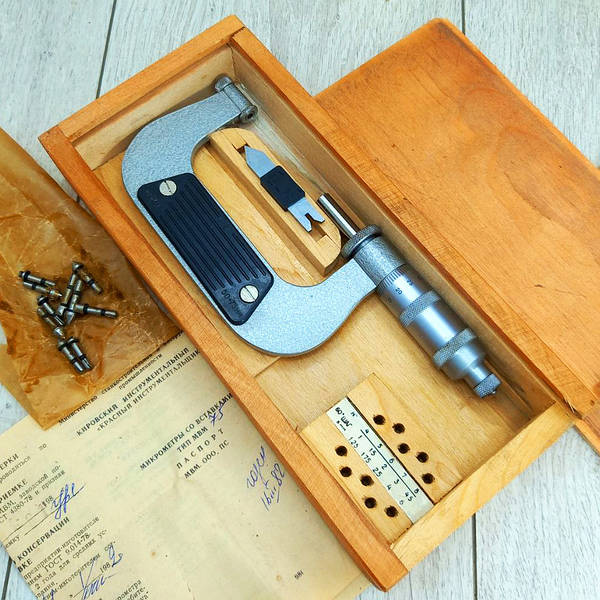 Микрометр Резьбовой МВМ 50-75 0.01мм Со Вставками СССР ГОСТ 4380.