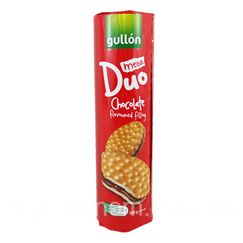 Печиво дуо шоколадний крем Гуллон Gullon duo chocolate 500g 20шт/ящ (Код: 00-00003650)