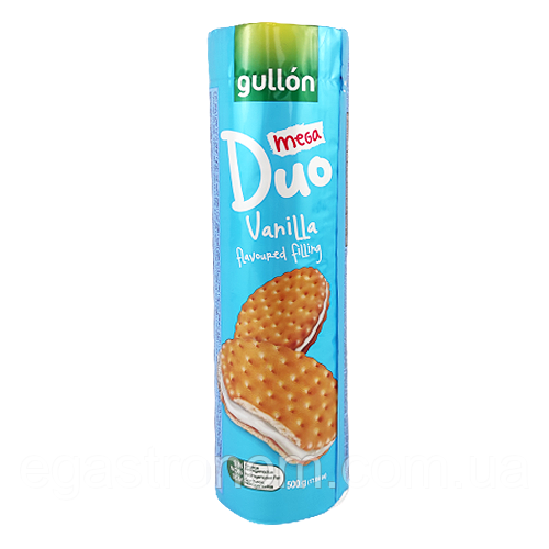 Печиво дуо ваніль Гуллон Gullon duo vainilla 500g 20шт/ящ (Код: 00-00003656)