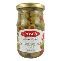 Оливки фаршировані перцем Іпосе Ipocea olive verdi 180/290g 12шт/ящ (Код: 00-00004935)