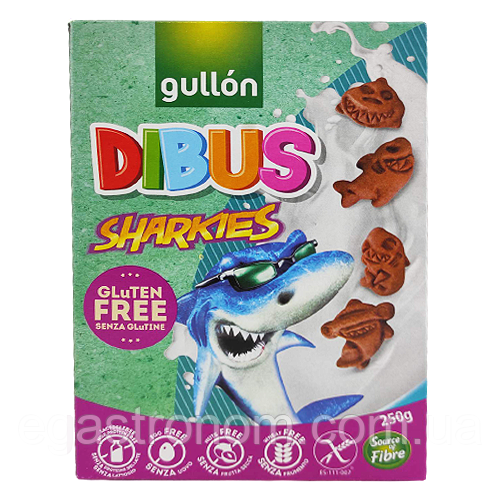 Печиво акула Гуллон Gullon dibus sharkes 250g 12шт/ящ (Код: 00-00003882)