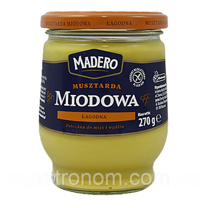 Гірчиця медова Мадеро Madero Miodowa 270g 12шт/ящ (Код: 00-00005428)