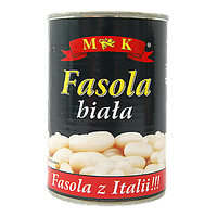 Квасоля біла консервована MK fasola biala 400g/240g 12шт/ящ (Код: 00-00005747)