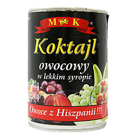 Фрукти консервовані фруктовий коктейль MK koktajl owocowy 410g/240g 12шт/ящ (Код: 00-00005776)