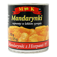 Фрукти консервовані мандаринки MK mandarynki 312g/175g 12шт/ящ (Код: 00-00005783)