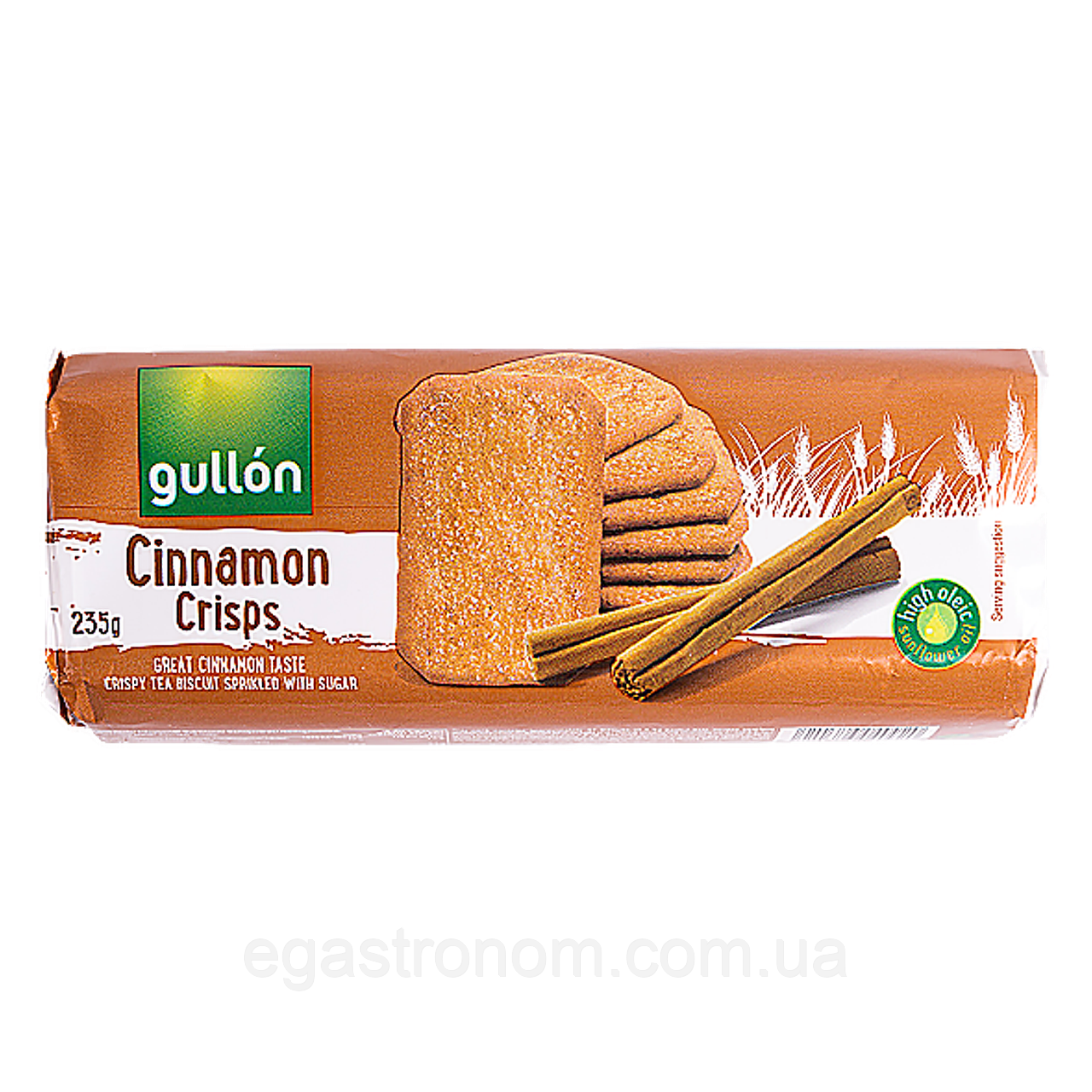 Печиво хрустке із корицею Гуллон Gullon cinnamon crisps 235g 15шт/ящ (Код: 00-00000674)