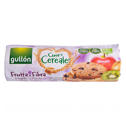 Печиво із клітковиною Гуллон Gullon Cuor Cereale frutta&fibra 300g 16шт/ящ (Код: 00-00000679)