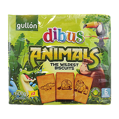 Печиво бісквіт дикі тварини Гуллон Gullon dibus animals 600g 14шт/ящ (Код: 00-00000681)