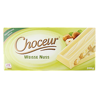 Шоколад білий з лісовими горіхами Шокур Choceur weisse nuss 200g 36шт/ящ (Код: 00-00005979)