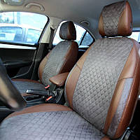 Чехлы на сиденья из экокожи и антары Toyota Avensis 2 поколение 2002-2008 EMC-Elegant