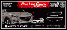 Хром накладки на фари, Окантовка фар HYUNDAI TUCSON 2015- (D816)