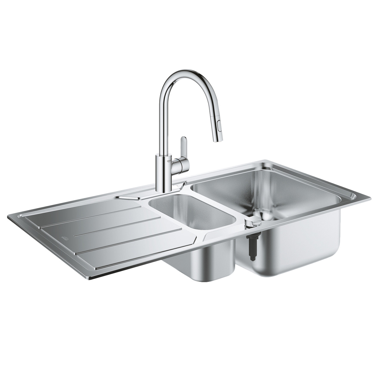 Набор Grohe мойка кухонная K500 31572SD0 + смеситель Eurostyle Cosmopolitan 31482003 - фото 1 - id-p1612890029