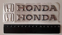 Наклейки 3D Honda силикон цвет серебро 2 штуки