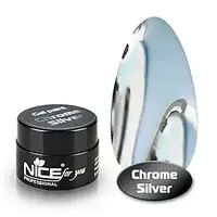 Гель краска хром жидкий метал Nice for you Chrome Silver серебро