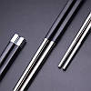 Преміум Багаторазові Китайські Корейські Японські Палички Для Їжі, Суші, Роллів нержавіюча сталь Чорні, фото 2