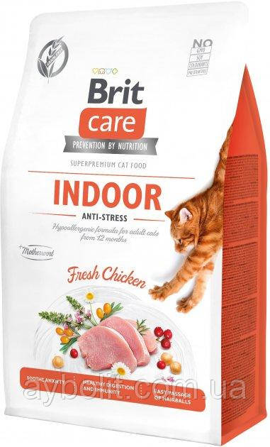Сухий корм для кішок живуть в приміщенні Brit Care Cat GF Indoor Anti-stress з куркою 0.4 кг