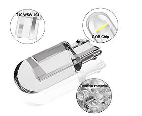 Світлодіод 12V Т10 білий SMD 1 (5050) "10853" Стекло/Пуля +25Lm (цена за 1шт)