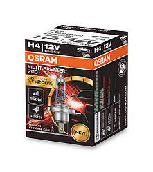Автолампи OSRAM H4 64193NB200 Night Breaker +200% 60/55W P43T 12V 10X10X1