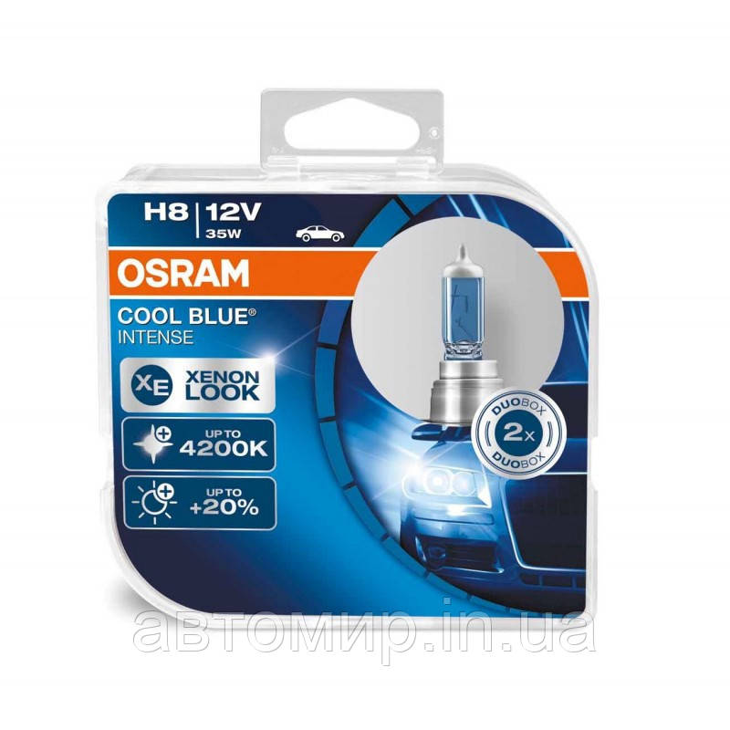 Автолампі OSRAM 64212CBI CoolBlueIntence +20% 4200K H8 12 V 35 W PGJ19-1 10X2 HardDuopet