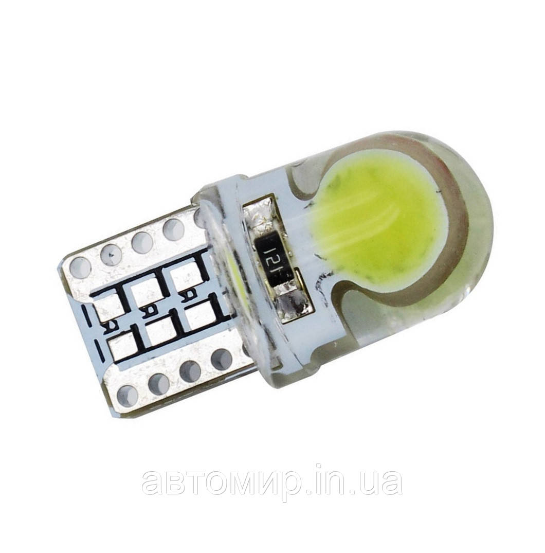 Світлодіодна лампа Т10 (W5W) COB mini silicone 12V Білий