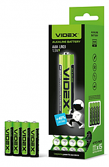 Батарейка лужна Videx LR03, ААА, 1.5В, 1200мАч, 1 шт.