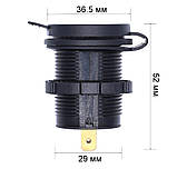 Автомобільна зарядка врізна USB 4.8 A з вольтметром в прикурювач, фото 5