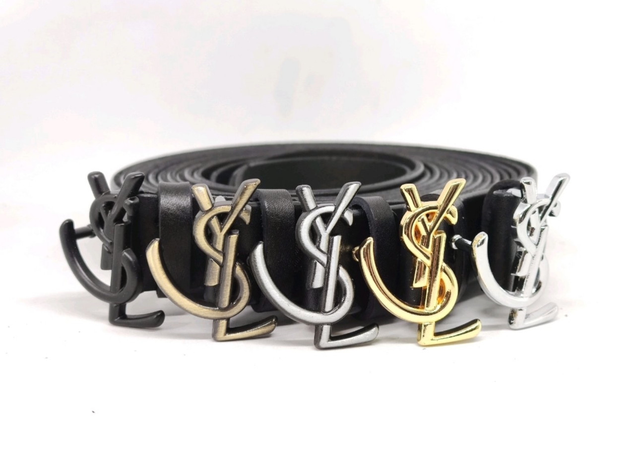 Ремінь шкіряний жіночий YSL 35 мм. 930116