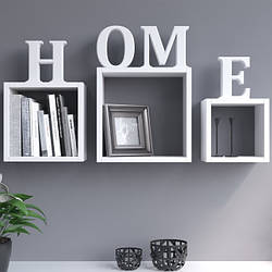 Полиці настінні ДСП, декоративні полки на стіну, комплект настінних полиць для книг Opendoors