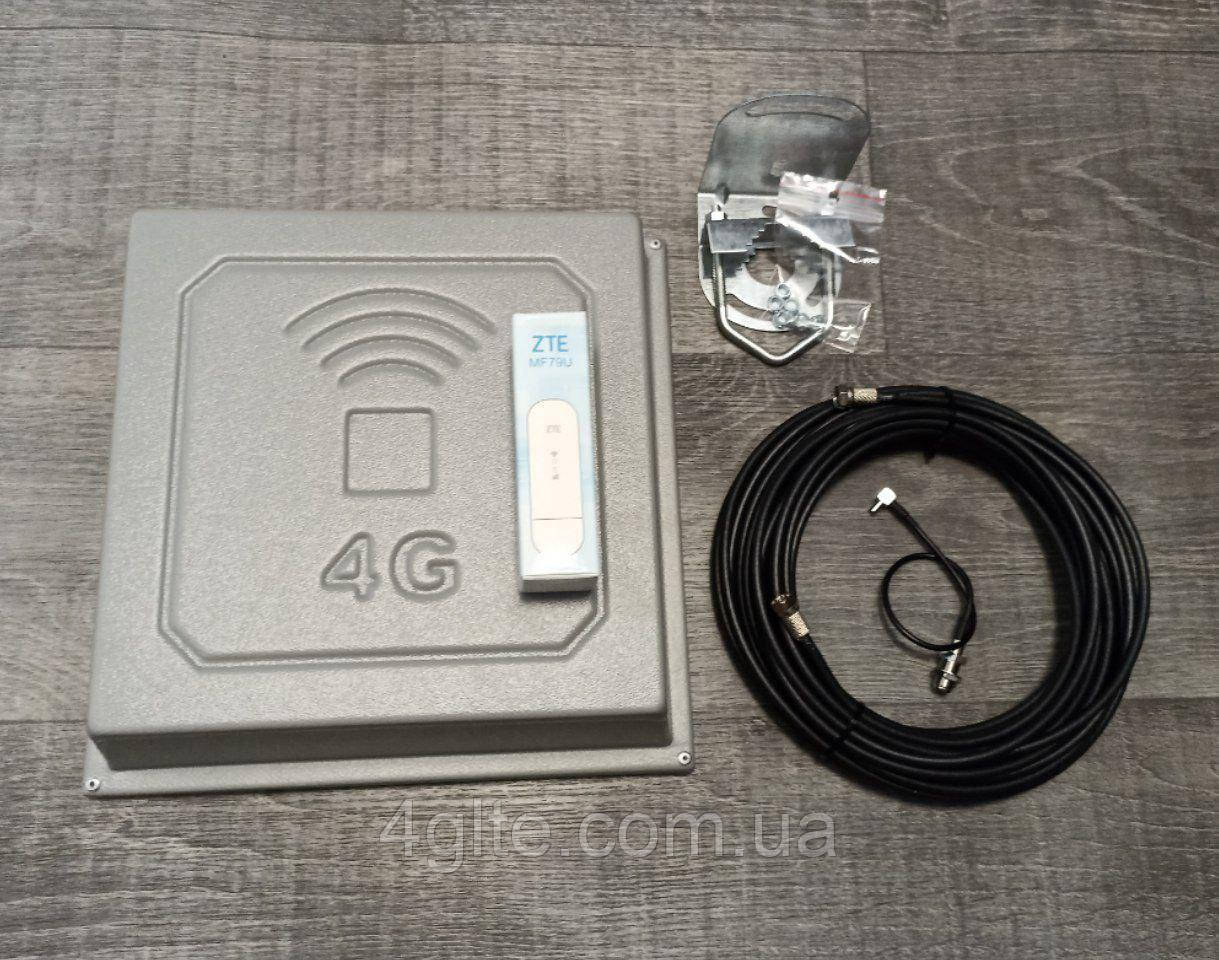 Комплект 4G модем з Wi-Fi ZTE MF79U з планшетною антеною 17Дб, фото 1