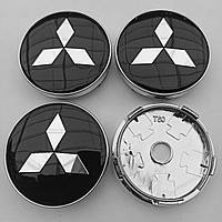 Колпачки в диски Mitsubishi 56*60 мм черные