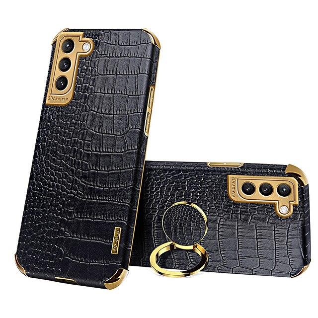 Чохол для Samsung Galaxy S22 5G з тисненням під шкіру крокодила і магнітним утримувачем Black