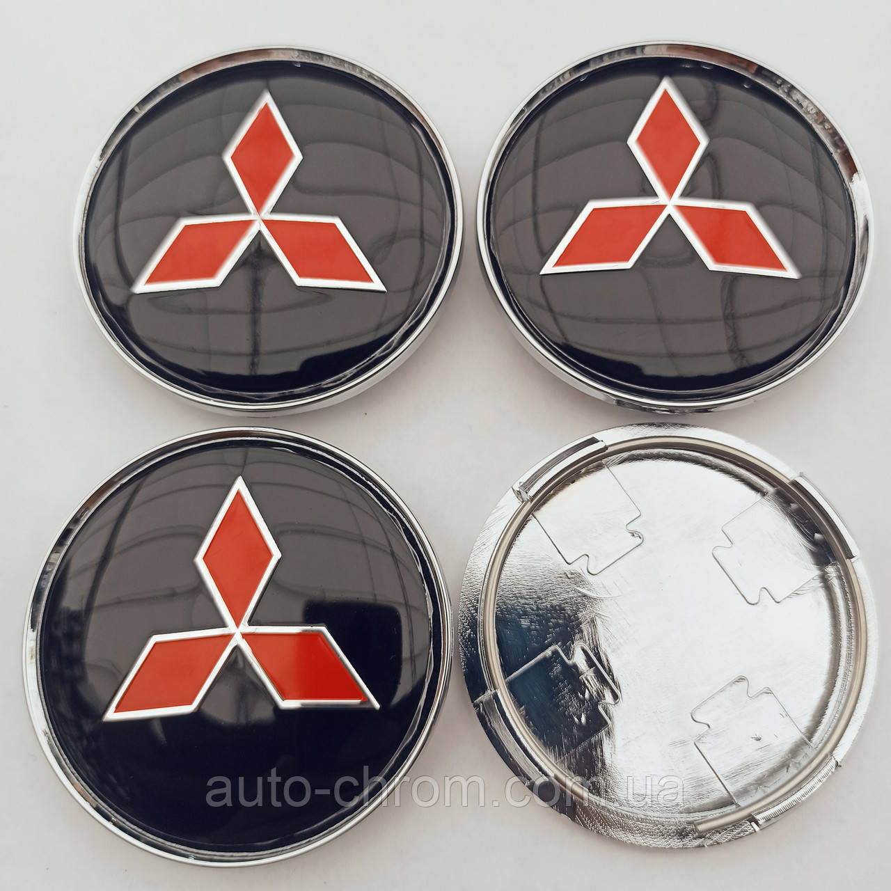 Ковпачки в диски Mitsubishi 58*63 мм червоні, фото 1