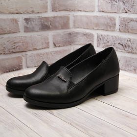 Женские черные классические туфли на маленьком каблуке
