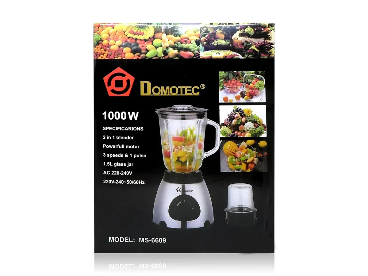 Блендер стаціонарний 2 в 1 1000Вт 1,5л чорний Domotec MS-6609 4шт 8077