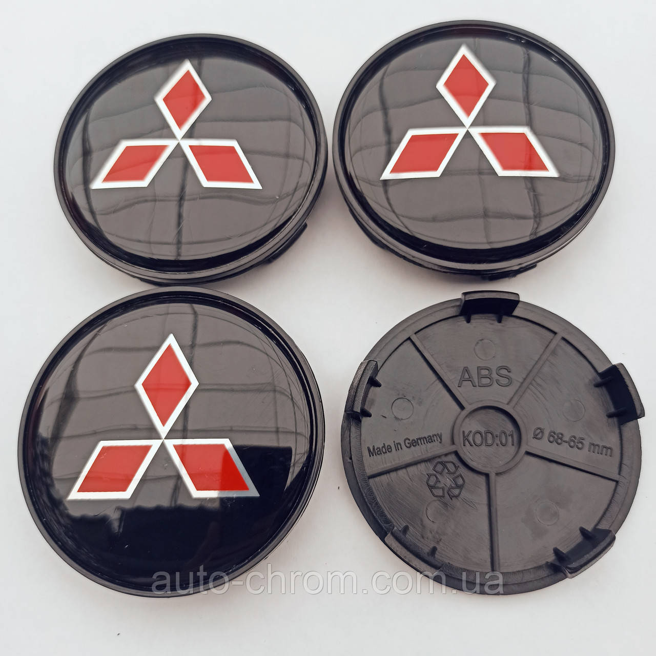 Ковпачки в диски Mitsubishi 65*68 мм чорні, фото 1