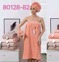 Рушник-сарафан+челма мікрофібра асортимент 140х80