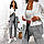 Стильний батальний жіночий костюм двійка: штани та двокольоровий піджак, у кольорах, фото 2