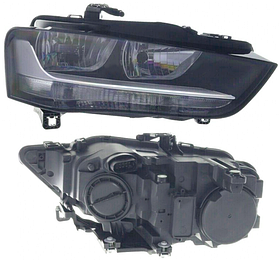 Фара ліва Audi A4 B8 12-16 Depo H7/H7/PSX26W/PWY24W, -лампа, кор., біл.вставка