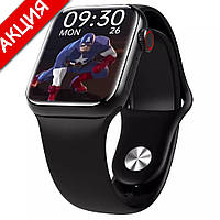 Умные часы Smart Watch Series 6 M16 Plus Смарт часы с микрофоном Шагомер Пульсометр Тонометр 44mm Черный