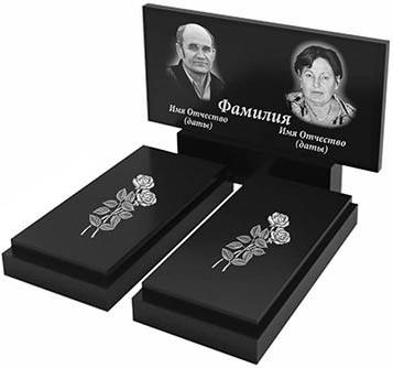 Пам'ятник на двох із граніту (120-60-5) РВ(2)-01, фото 1